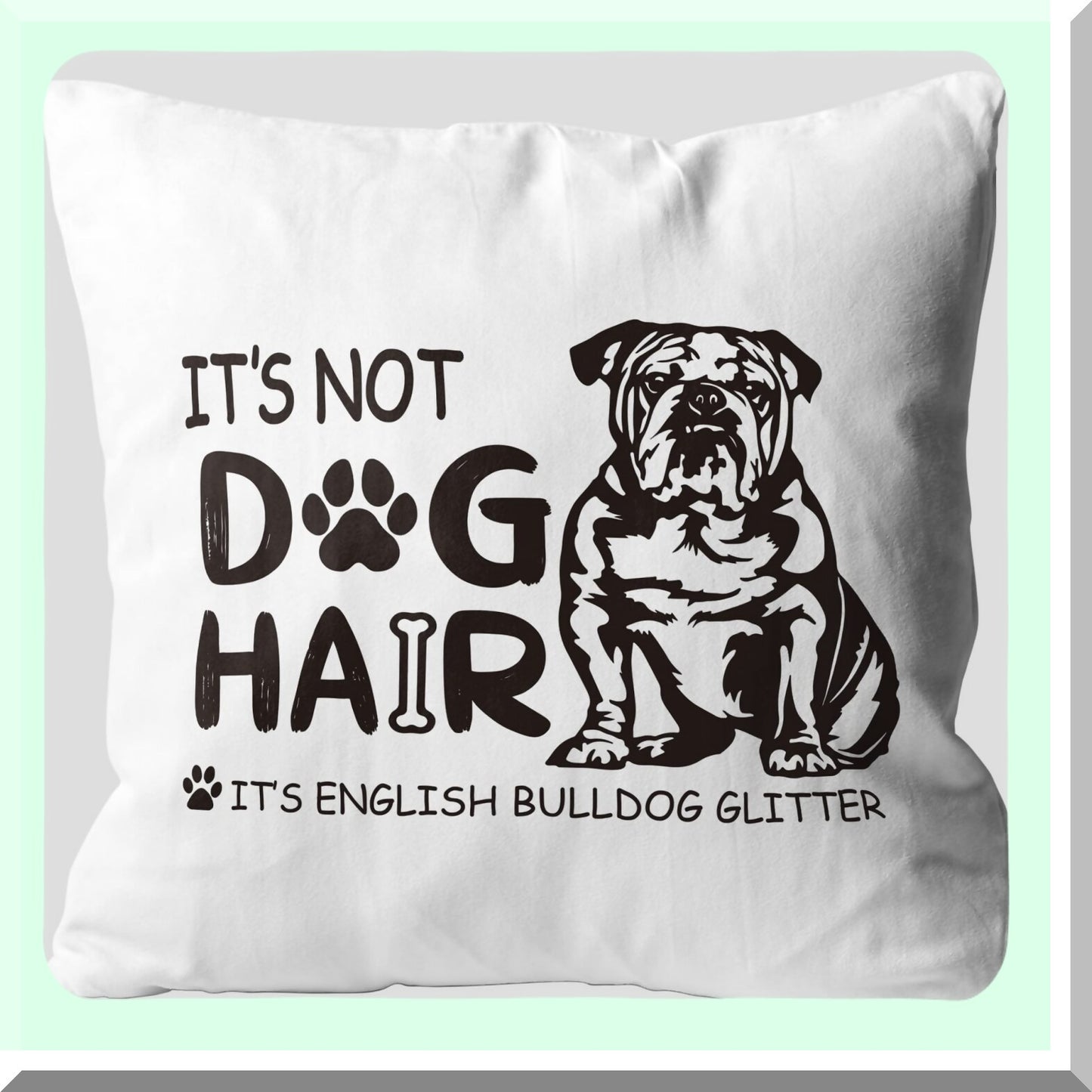 English Bulldog Glitter Pillow Covers - Dog Lover Gifts - 0044B Decorative Throw Pillow - Pet Hair Resistant - Bulldog Painting Design