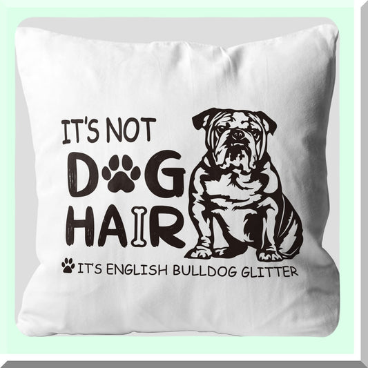 English Bulldog Glitter Pillow Covers - Dog Lover Gifts - 0044B Decorative Throw Pillow - Pet Hair Resistant - Bulldog Painting Design