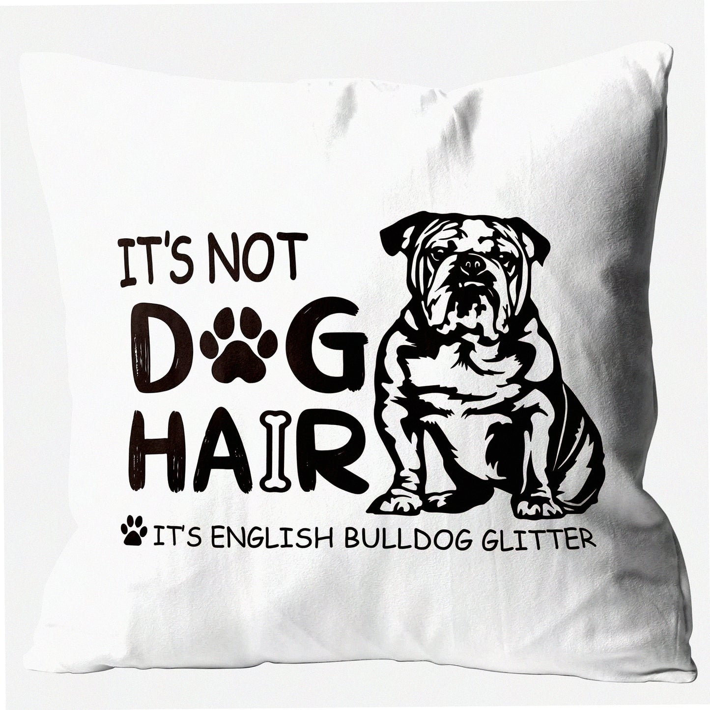 English Bulldog Glitter Pillow Covers - Dog Lover Gifts - 0044B Decorative Throw Pillow - Pet Hair Resistant - Bulldog Painting Design