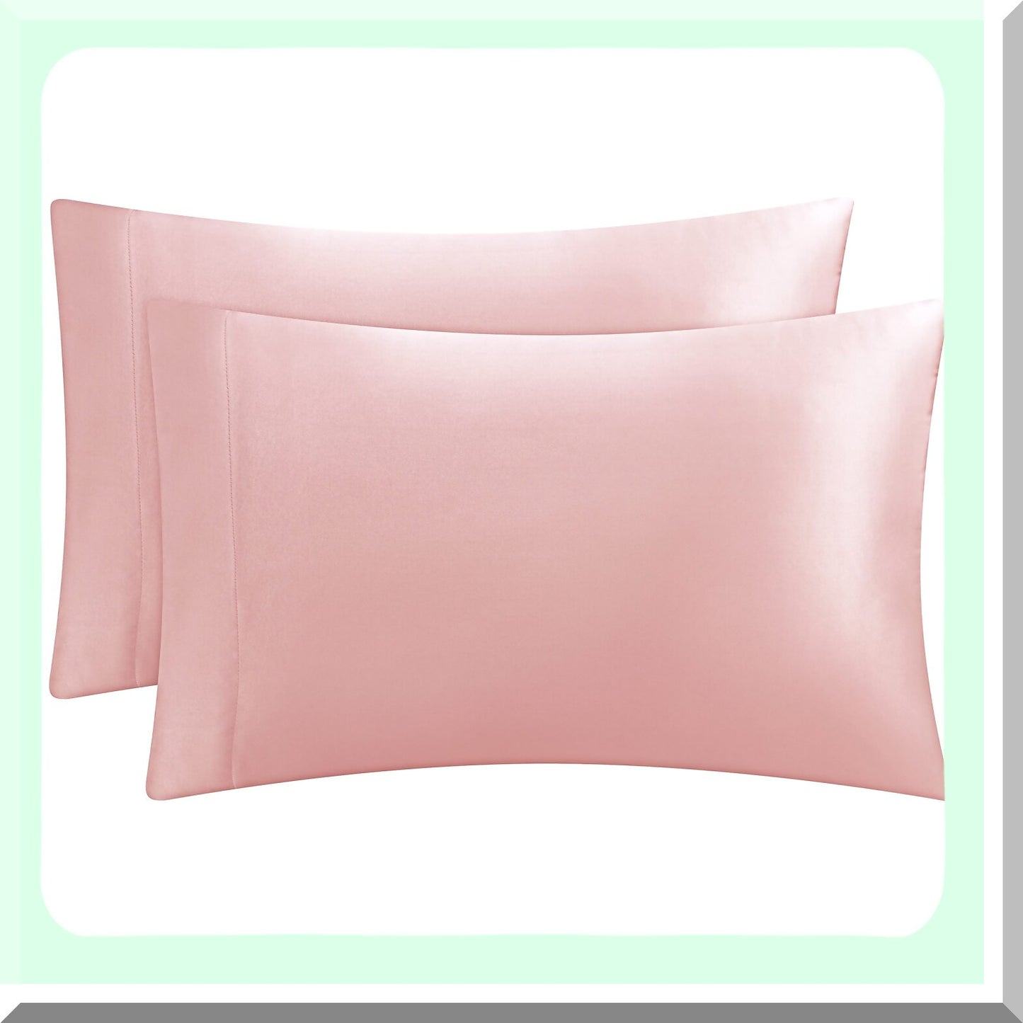 Silky Hair-Saving Pillowcase Set - Pink Cooling Covers - Envelope Closure - Size 2 - Hair Protection - Smooth Sleep - Satin Pillowcases