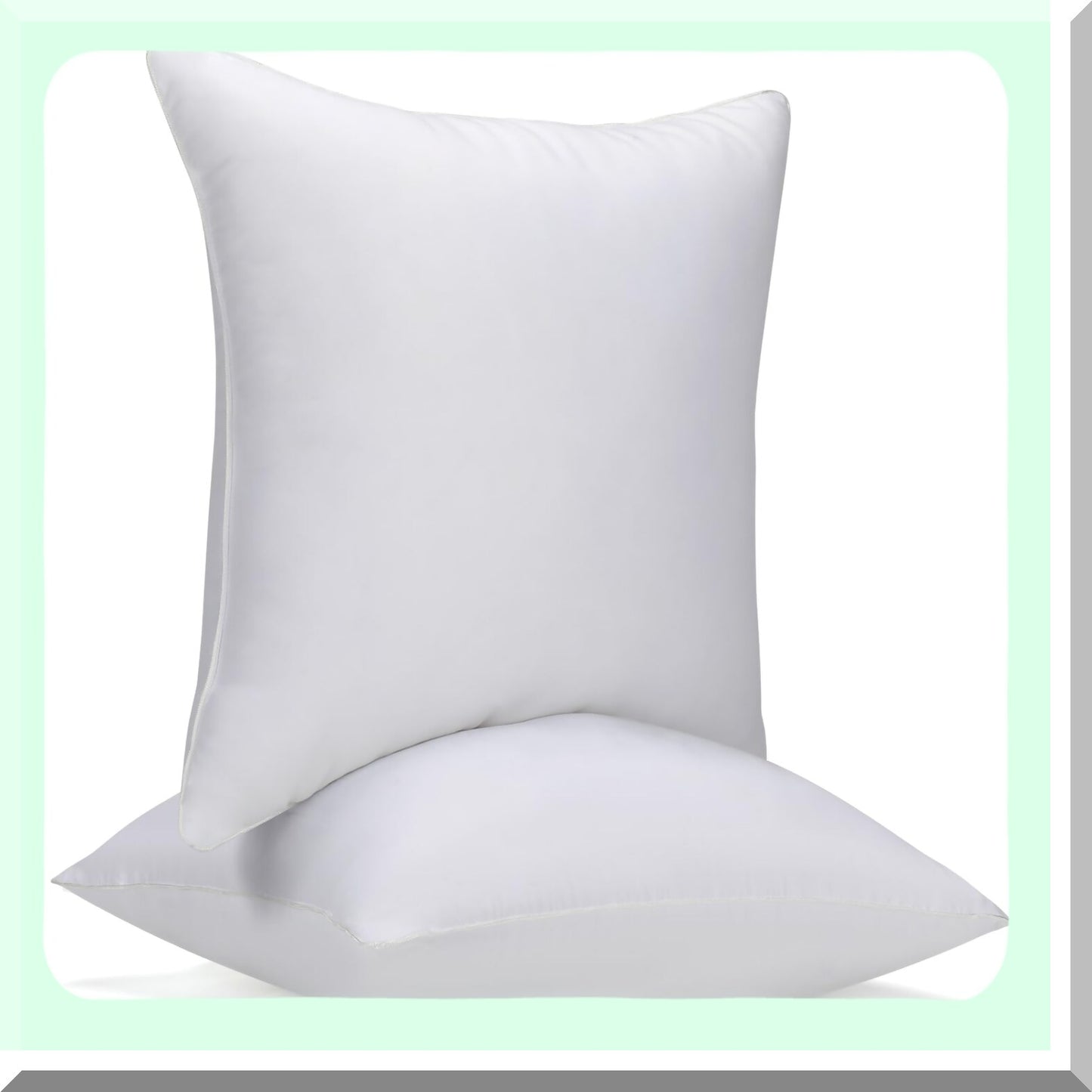 UltraSoft White Pillow Inserts - 20x20 Inches (Pack of 2) | Hypoallergenic Decorative Stuffer Pillows | Lightweight Down Alternative Sham Stuffer | Square Poly Fill Cushions