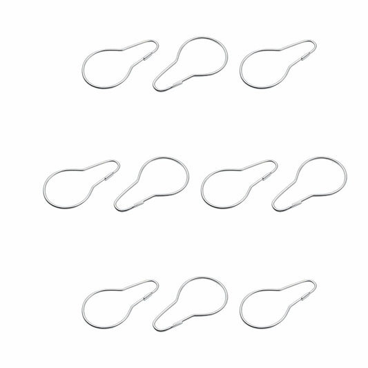 20pcs Silver Iron-Zinc Alloy Shower Curtain Ring Hooks