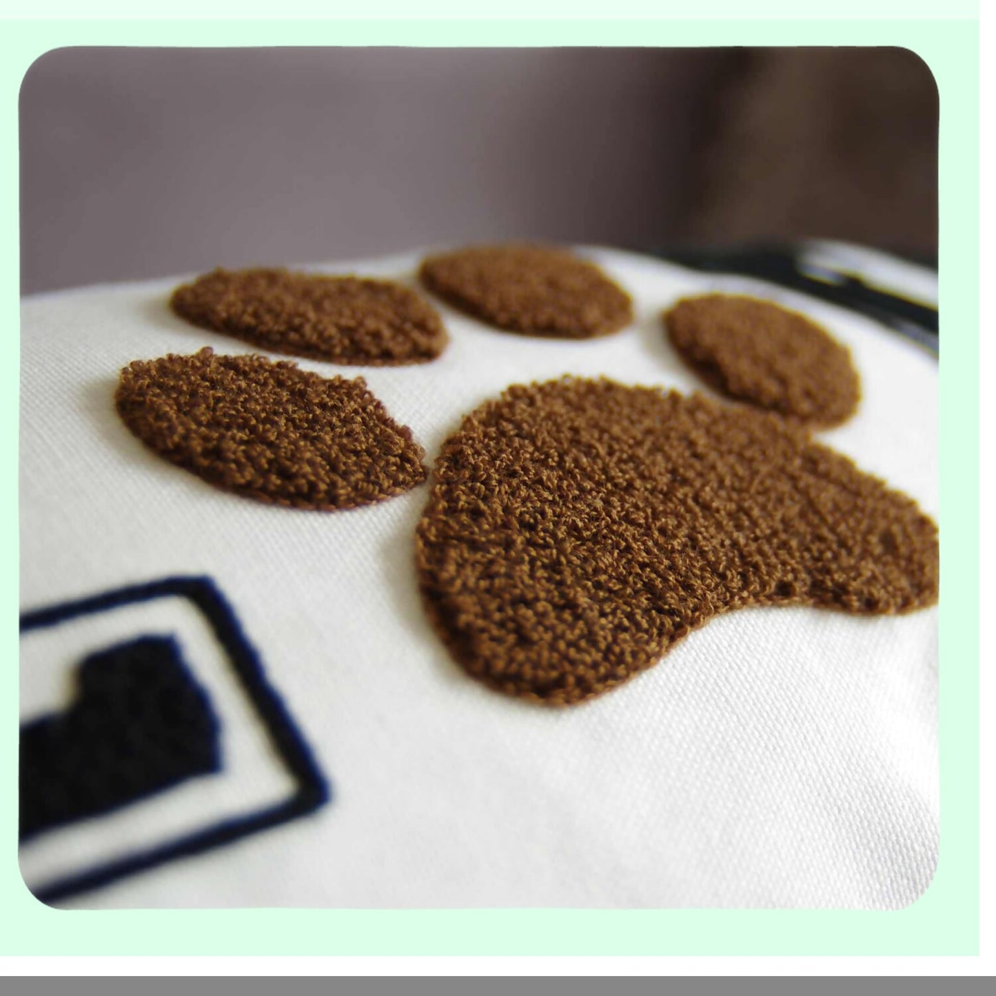 LovePaw Embroidered Decorative Throw Pillow Cover - Dog Cat Lover Lumbar Pillow 12x20 Inches Cover Only - Paw Prints Design