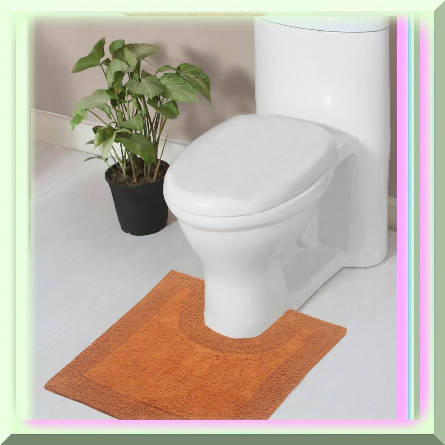 Reversible Cotton Bathroom Rugs Set 20"x20"