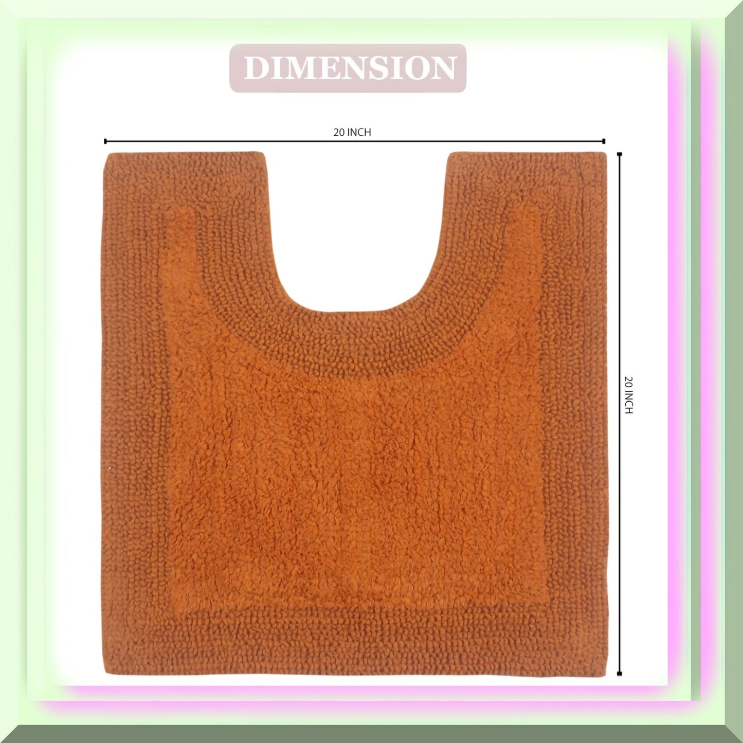 Reversible Cotton Bathroom Rugs Set 20"x20"