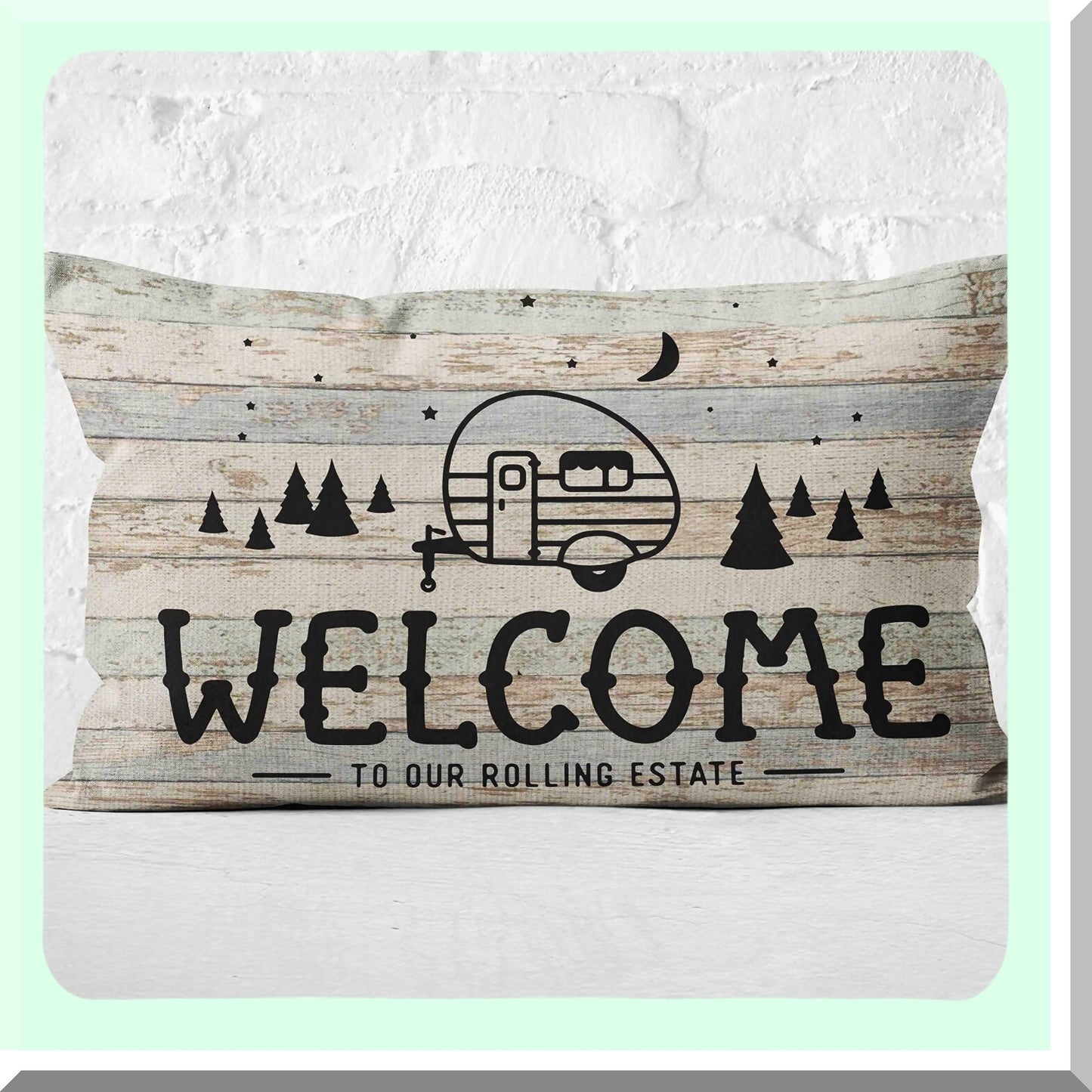 Adventure Haven RV Pillow Covers - Set of 2, Camping Decor Gifts, Camper Accessories, Double-Sided Print 12x20 Cushion Covers, Interior RV Decorations