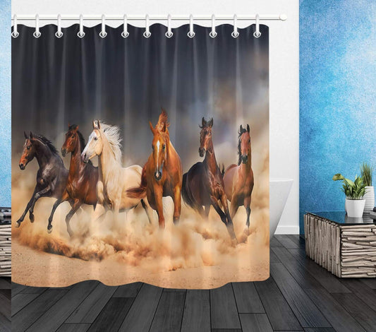 Horse Shower Curtain Polyester 72x72 Inch