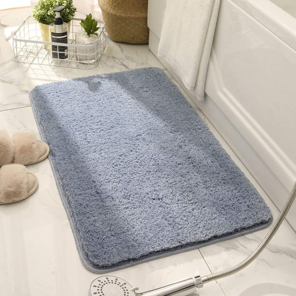Non Slip Microfiber Bathroom Mat Light Grey 16x24