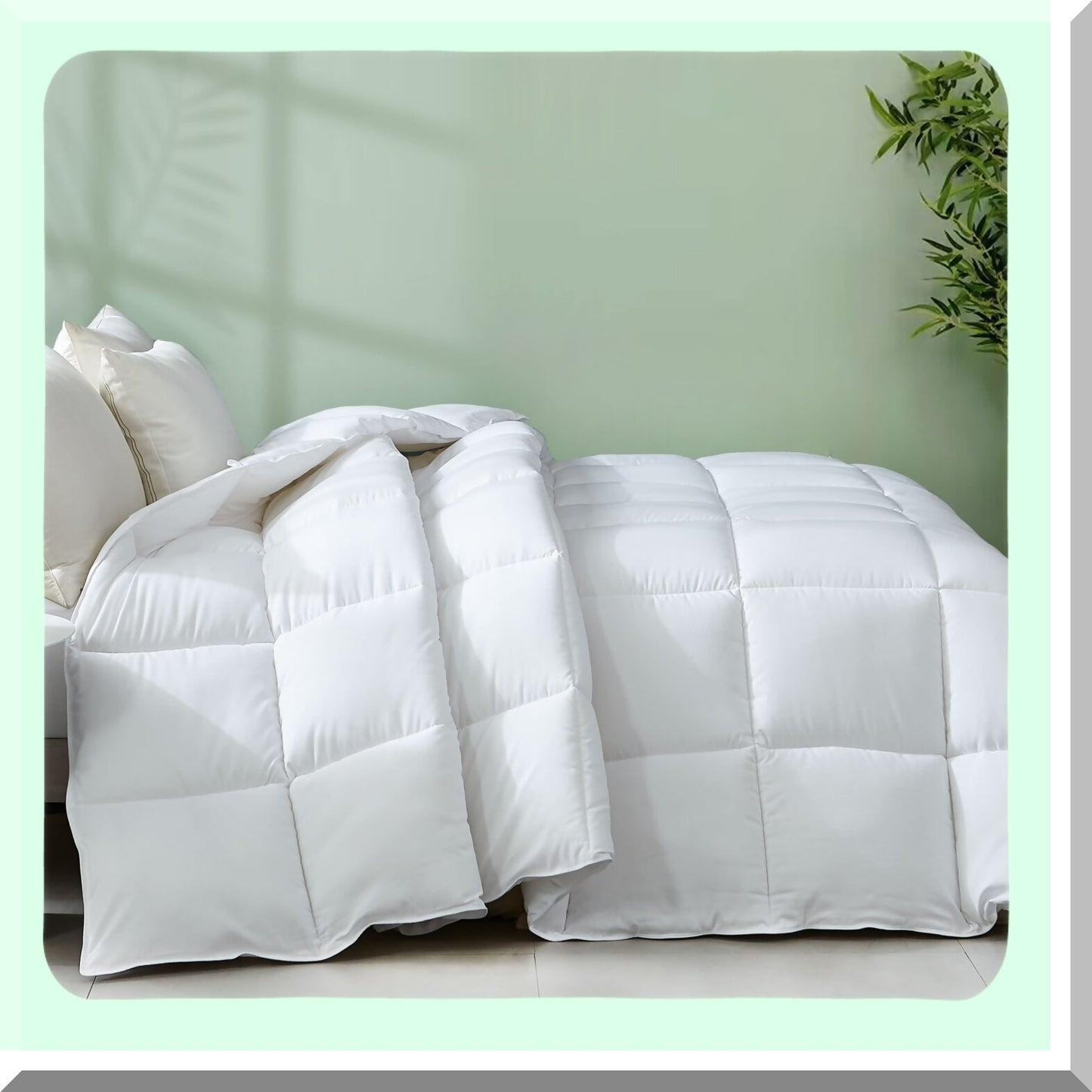 UltraPlush Bamboo Comforter - White, All Season, Breathable Duvet Insert - Machine Washable, 106X90 Inches, 8 Corner Tabs - Soft & Eco-Friendly
