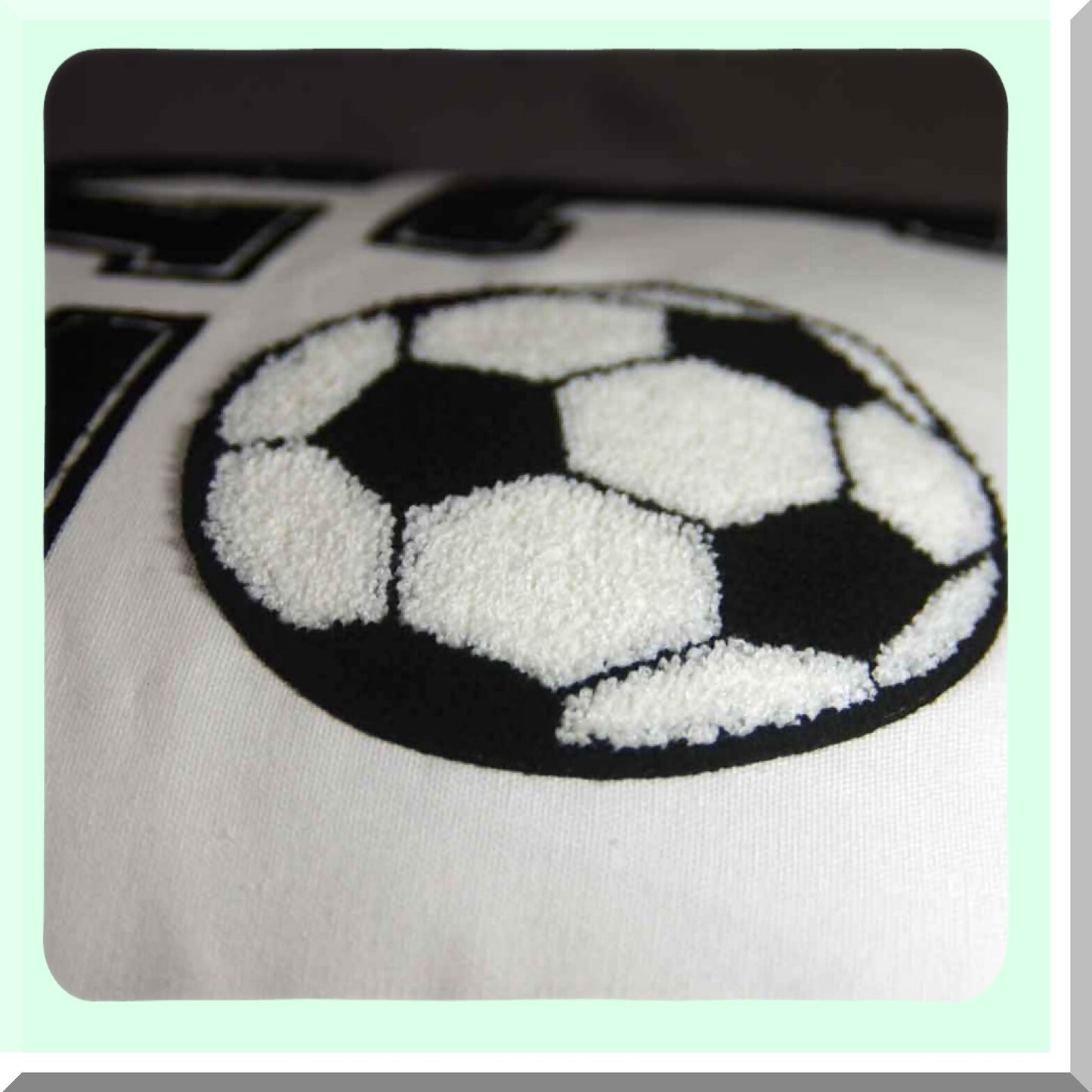 Soccer Love Embroidered Decorative Pillow Cover - 18x18 Inches - Sports Fan Throw Pillow - Soccer Theme Home Decor - Love Soccer Design - Cover Only