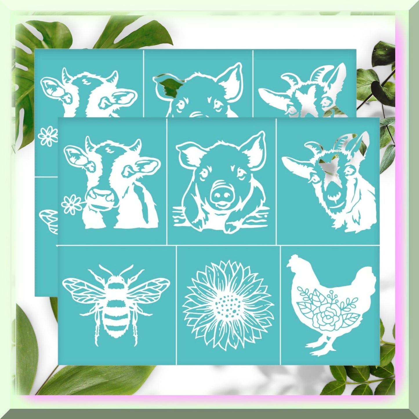 Farmhouse Animal Silk Screen Printing Kit 2pcs