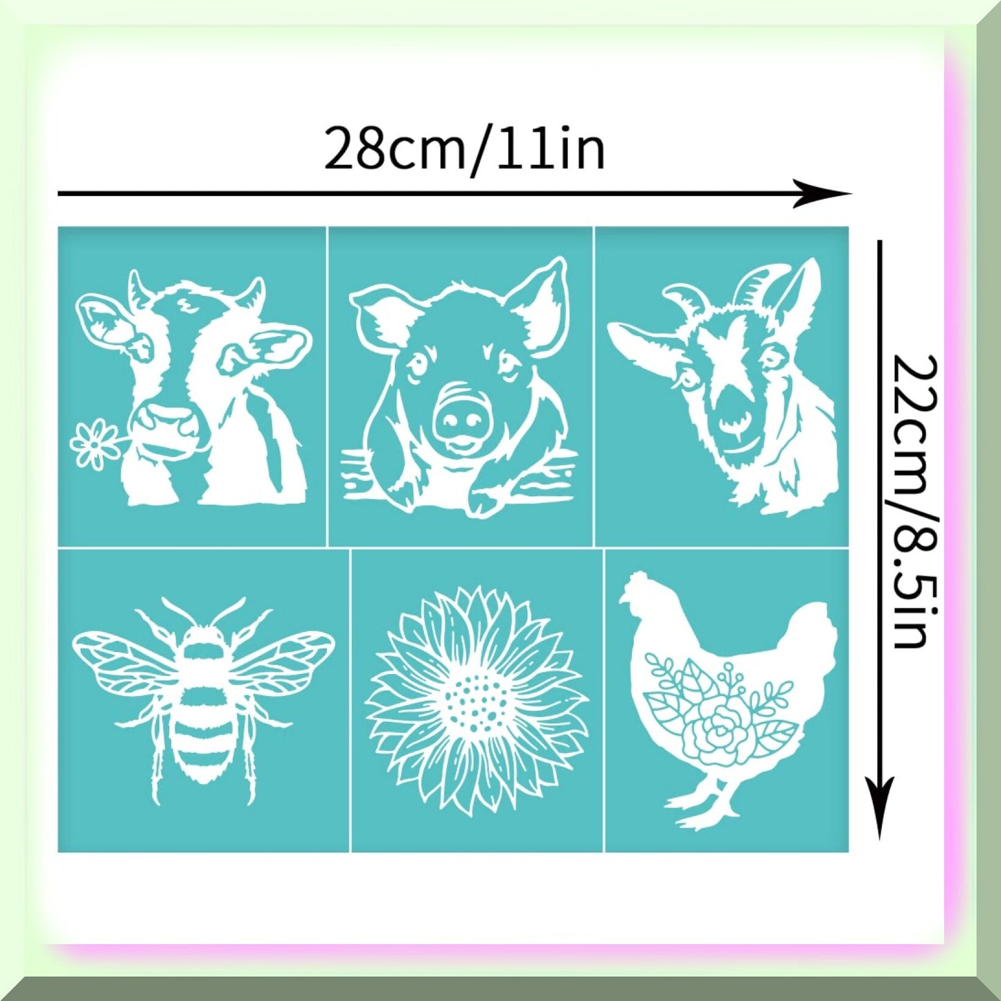 Farmhouse Animal Silk Screen Printing Kit 2pcs