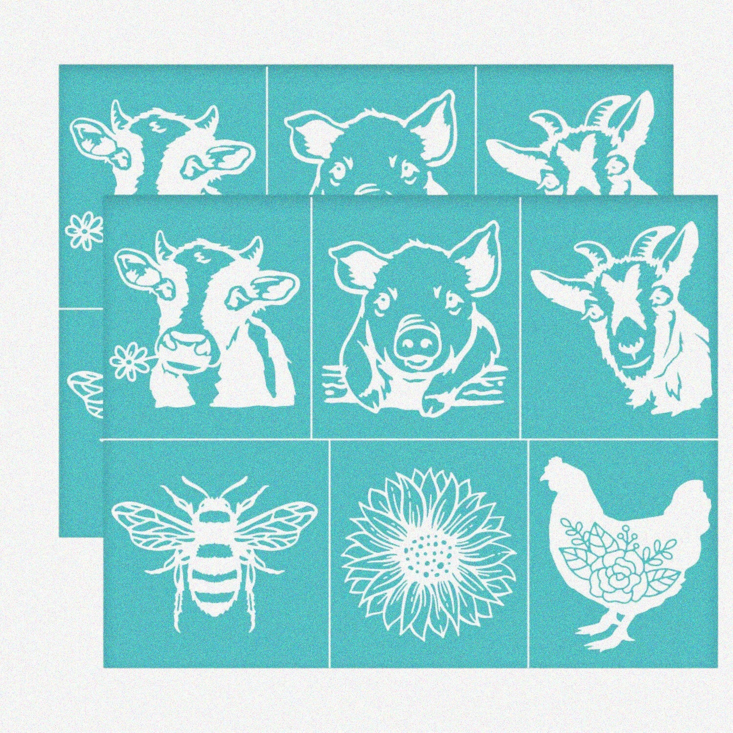 Farmhouse Animal Silk Screen Printing Kit 2pcs