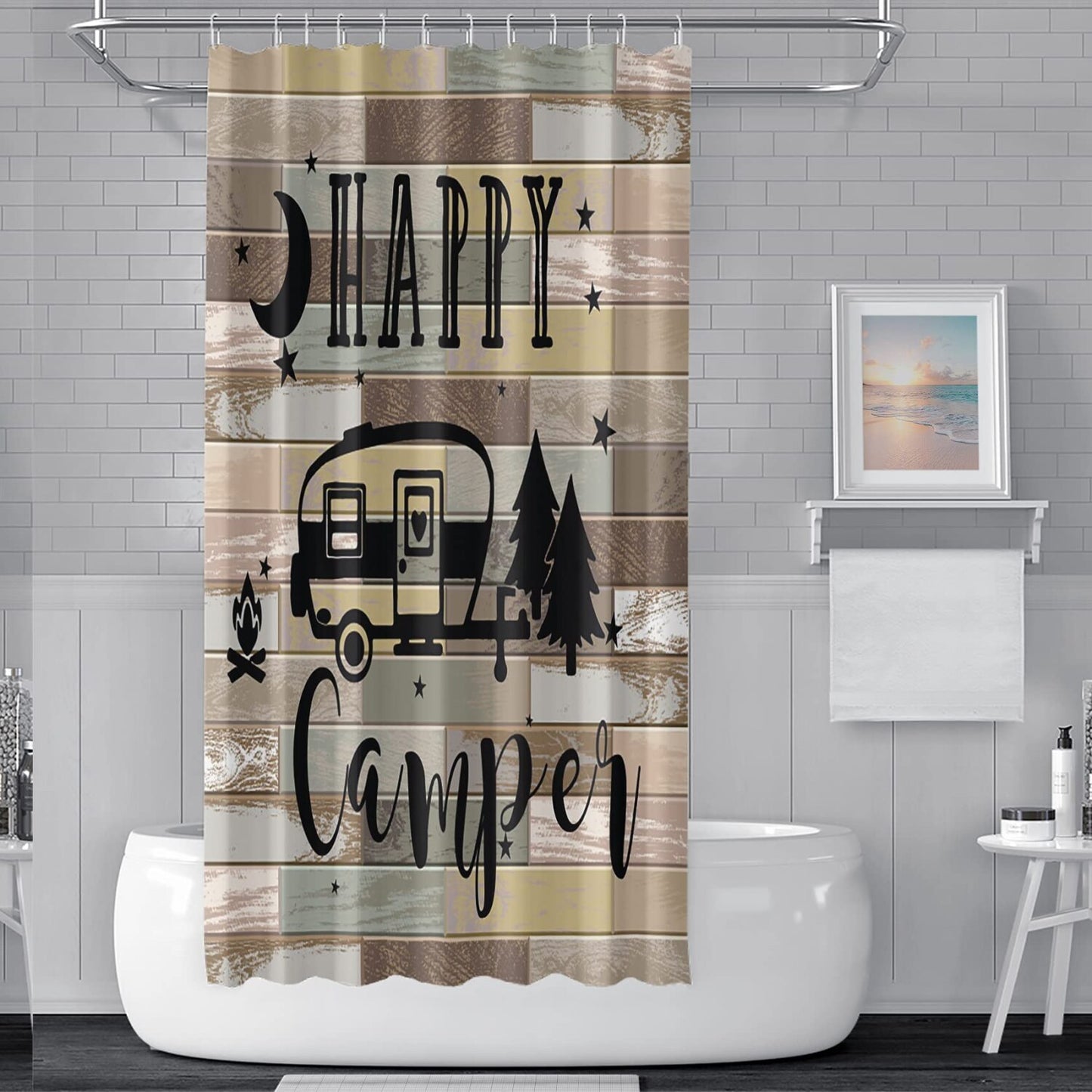 48x72 Inch RV Shower Curtain for Travel Trailers