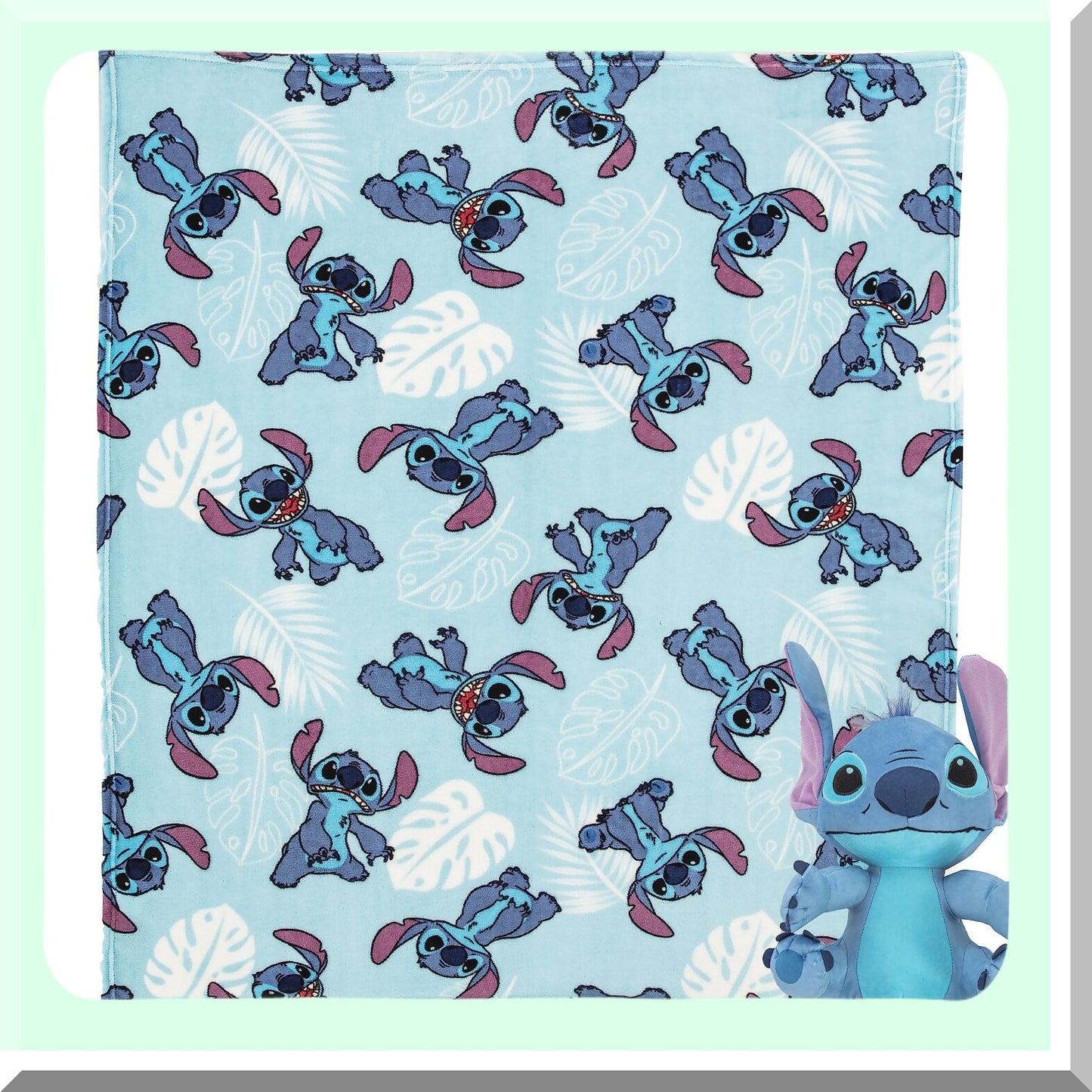 Stitch Cuddle Palms Silk Touch Throw & Hugger Pillow Set, 40" x 50""