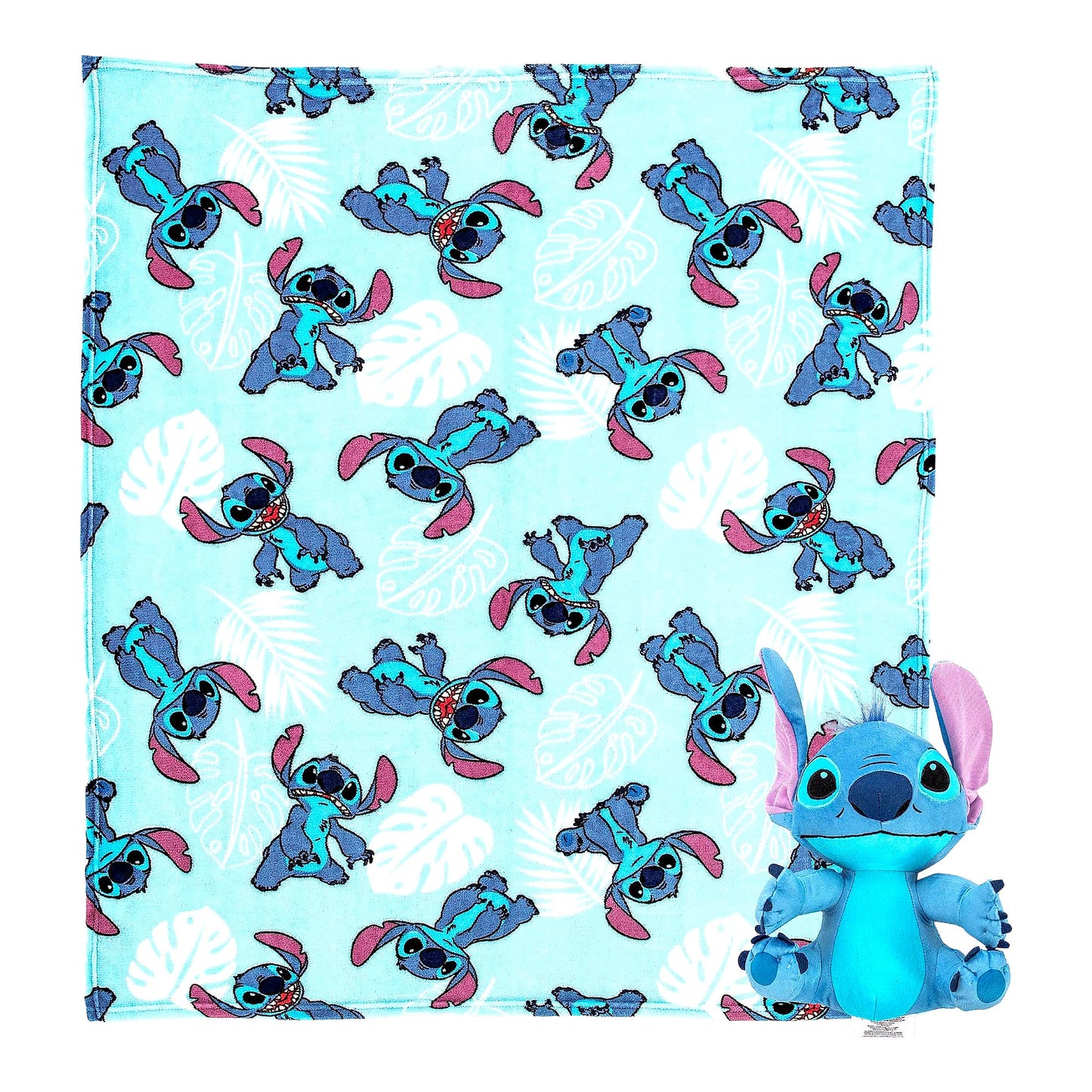 Stitch Cuddle Palms Silk Touch Throw & Hugger Pillow Set, 40" x 50""