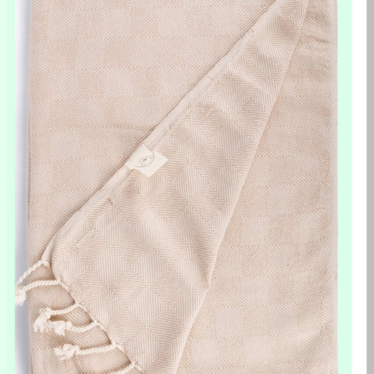 PureComfort XL Cotton Throw Blanket Towel - 60x90 Inches, Beige