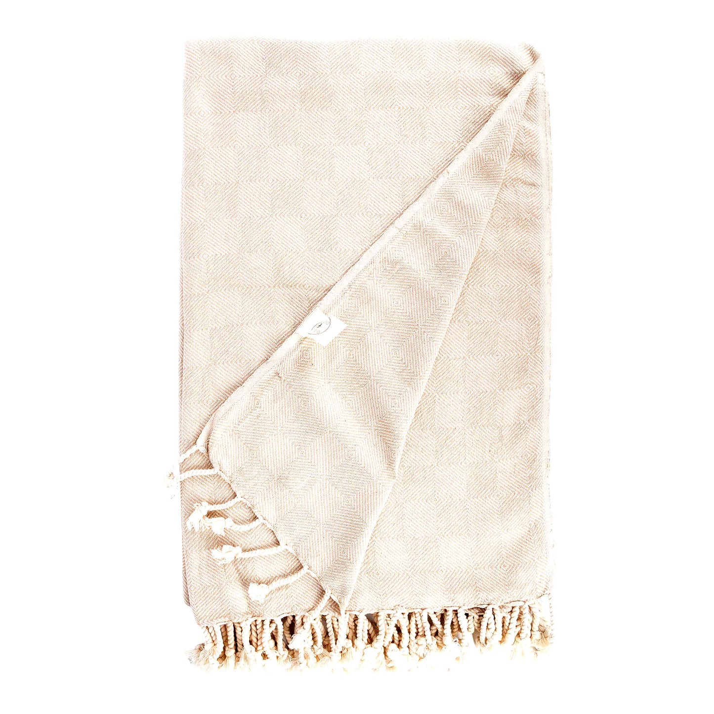 PureComfort XL Cotton Throw Blanket Towel - 60x90 Inches, Beige