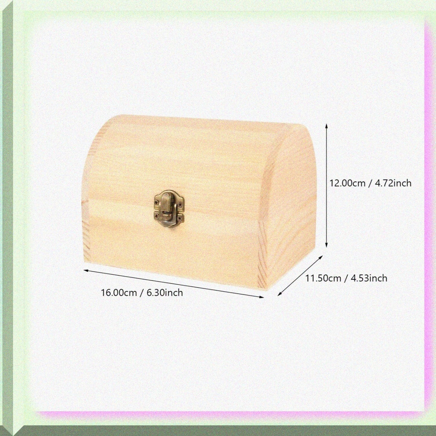 Unfinished Wooden Storage Box 6.3"x4.53"x4.72"