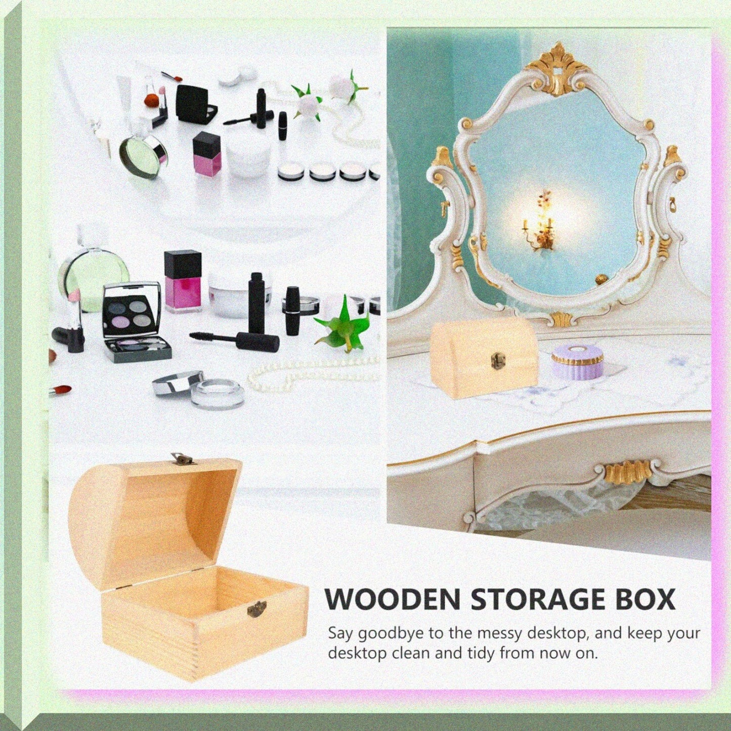 Unfinished Wooden Storage Box 6.3"x4.53"x4.72"