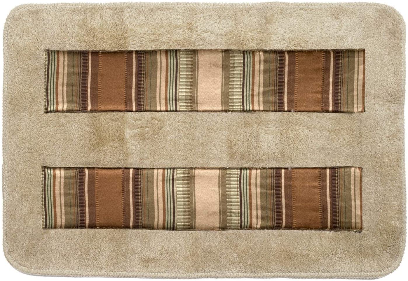 Contempo Modern Bathroom Rug, Striped, Washable