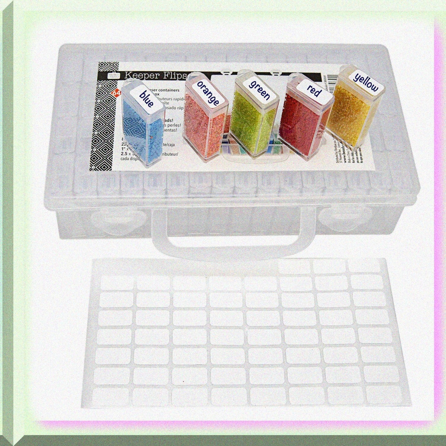 Personality Clear Storage Case with 64 Flip Top Boxes
