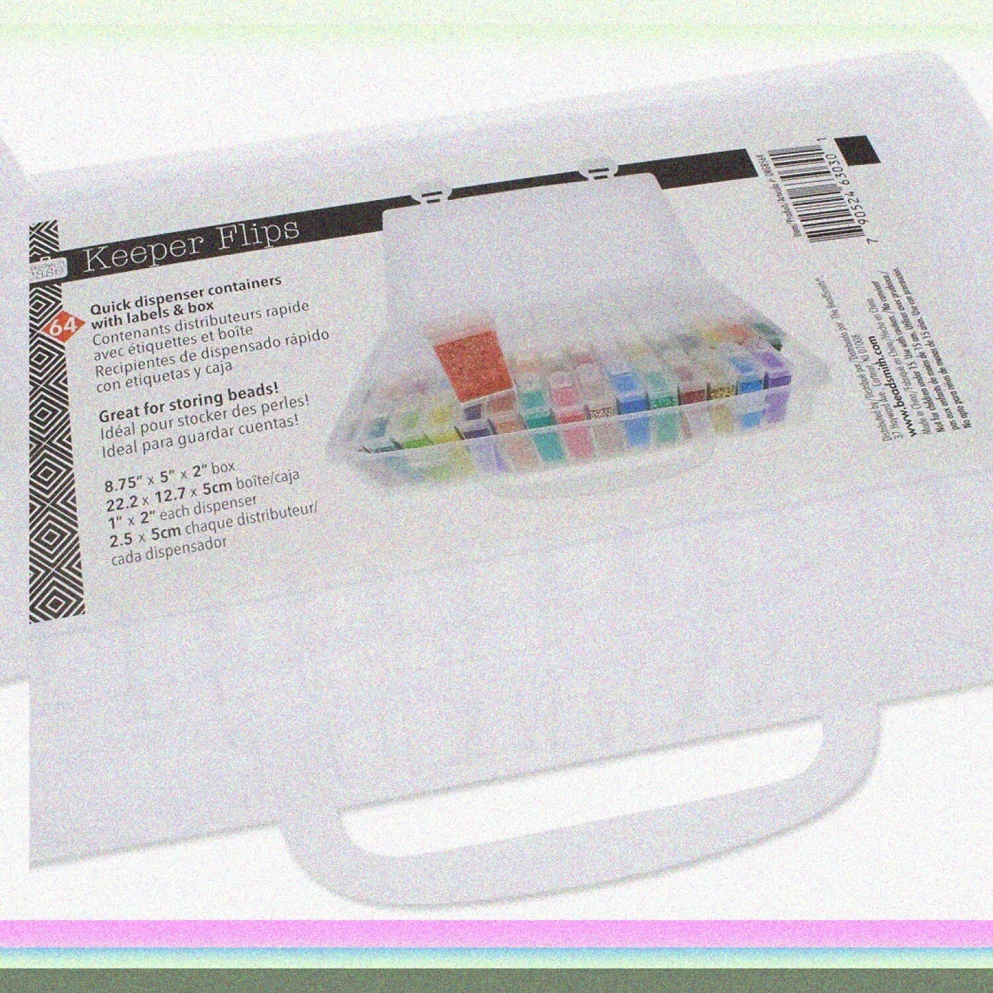 Personality Clear Storage Case with 64 Flip Top Boxes