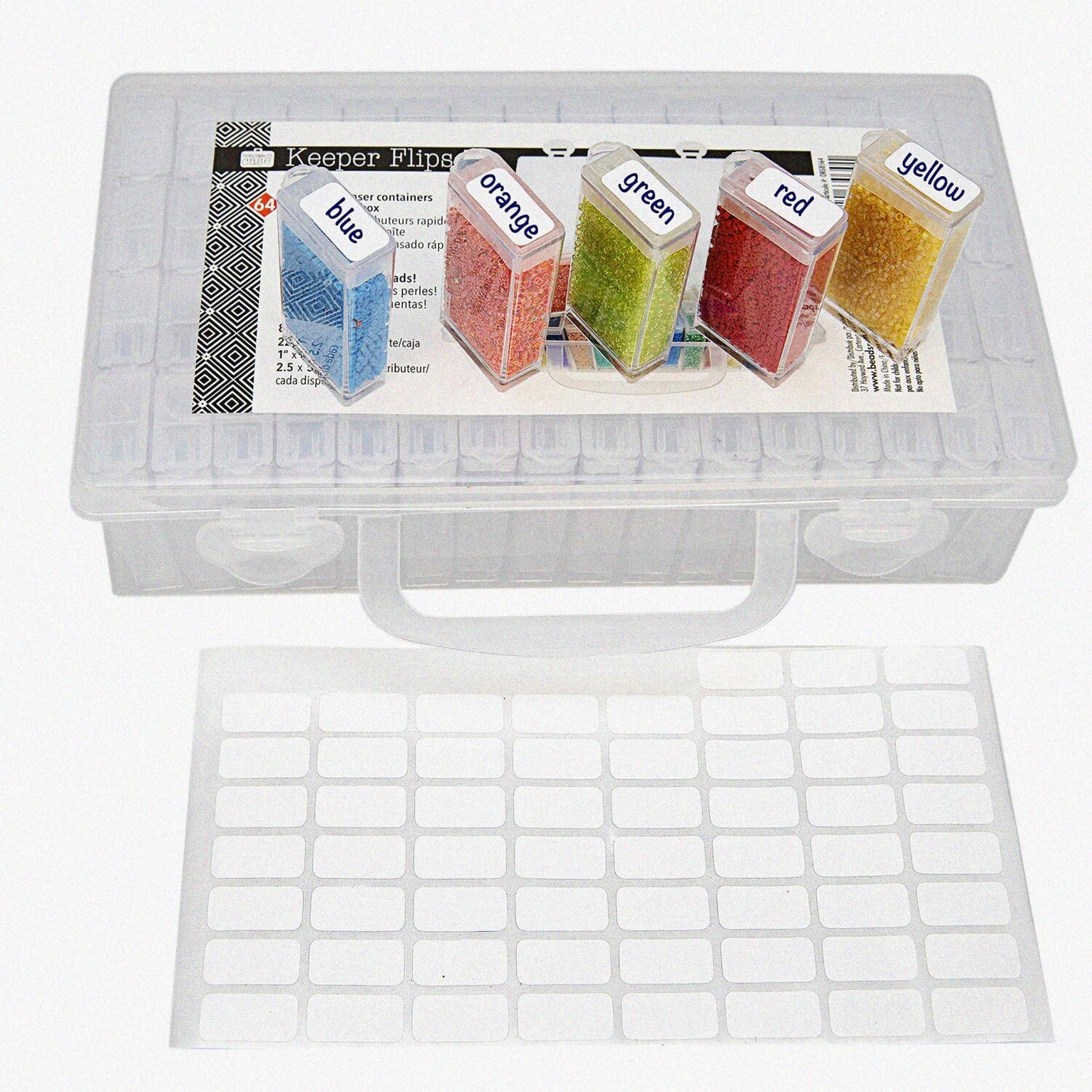Personality Clear Storage Case with 64 Flip Top Boxes