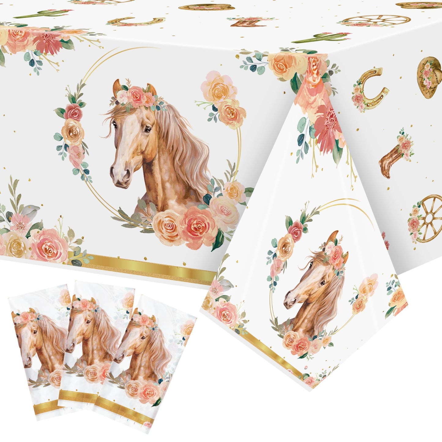 Horse Themed Disposable Tablecloths for Kids Birthday Party