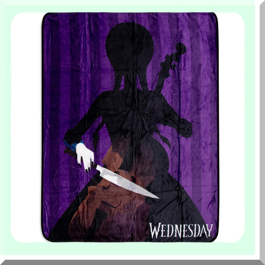 Wednesday's Cello Silhouette Fleece Throw Blanket - 45x60 Inches