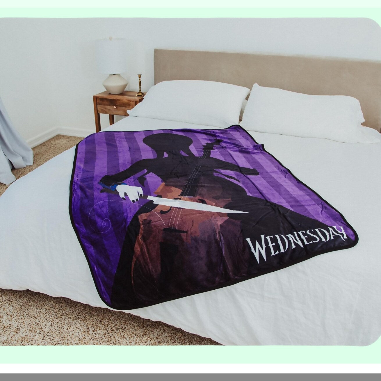 Wednesday's Cello Silhouette Fleece Throw Blanket - 45x60 Inches