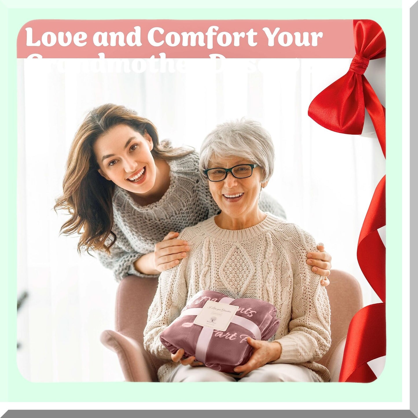 CozyEmbrace Grandma Throw - Perfect Birthday Gift from Grandkids, Soft Taupe Blanket 65x50