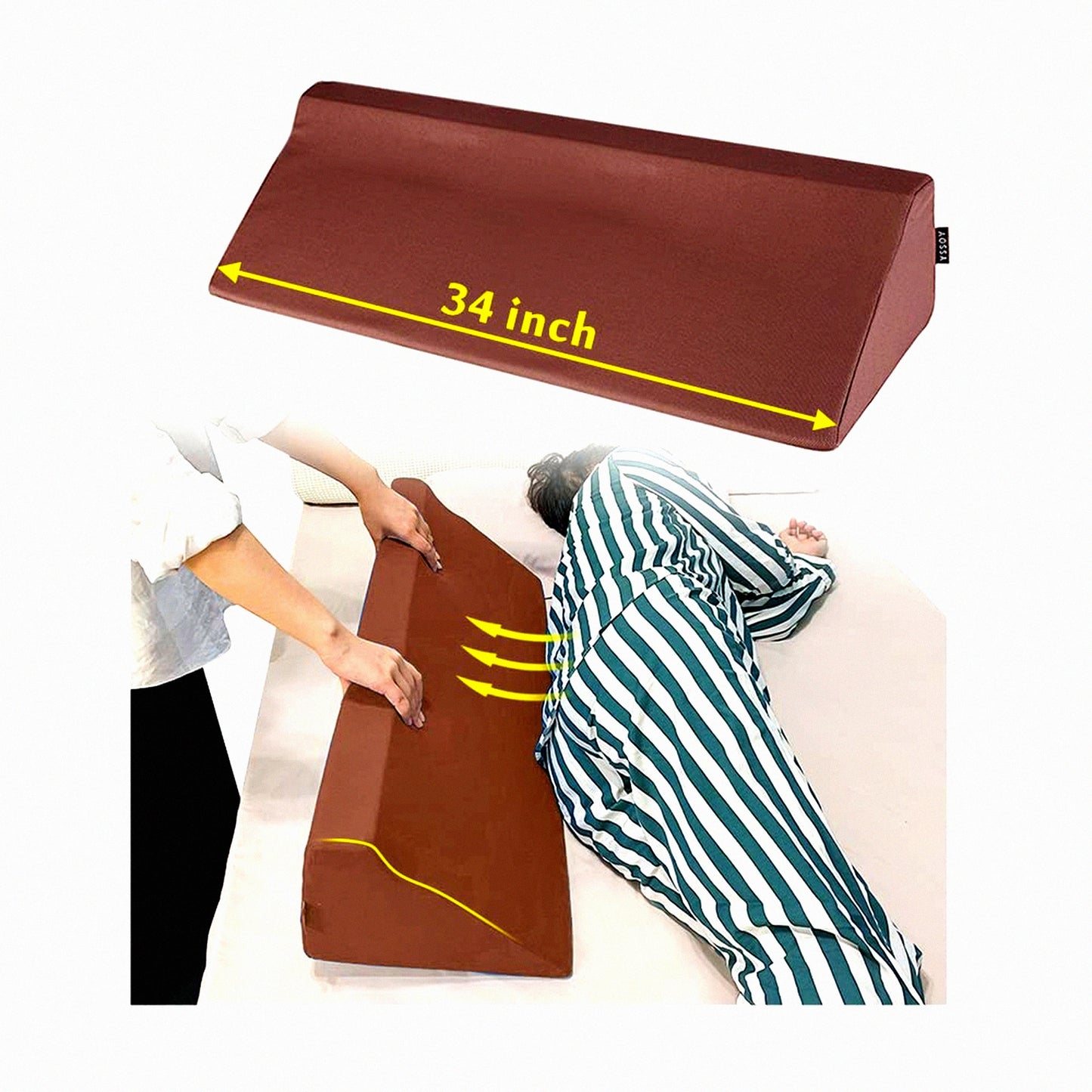 OrthoEase Recovery Wedge - Medical Grade Foam Incline Pillow for Post-Surgery Support, Pressure Ulcer Relief, and Body Positioning. Ideal for Sleeping, Elevation, and Turning.