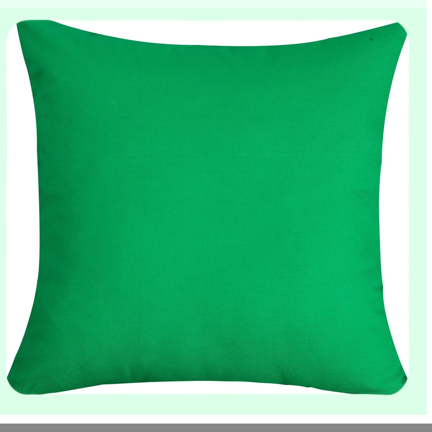 Vibrant Cotton Canvas Pillow Covers - Set of 2 Decorative Cushion Covers in Bright Green, 16"x16", 45 Color Options, Solid Design