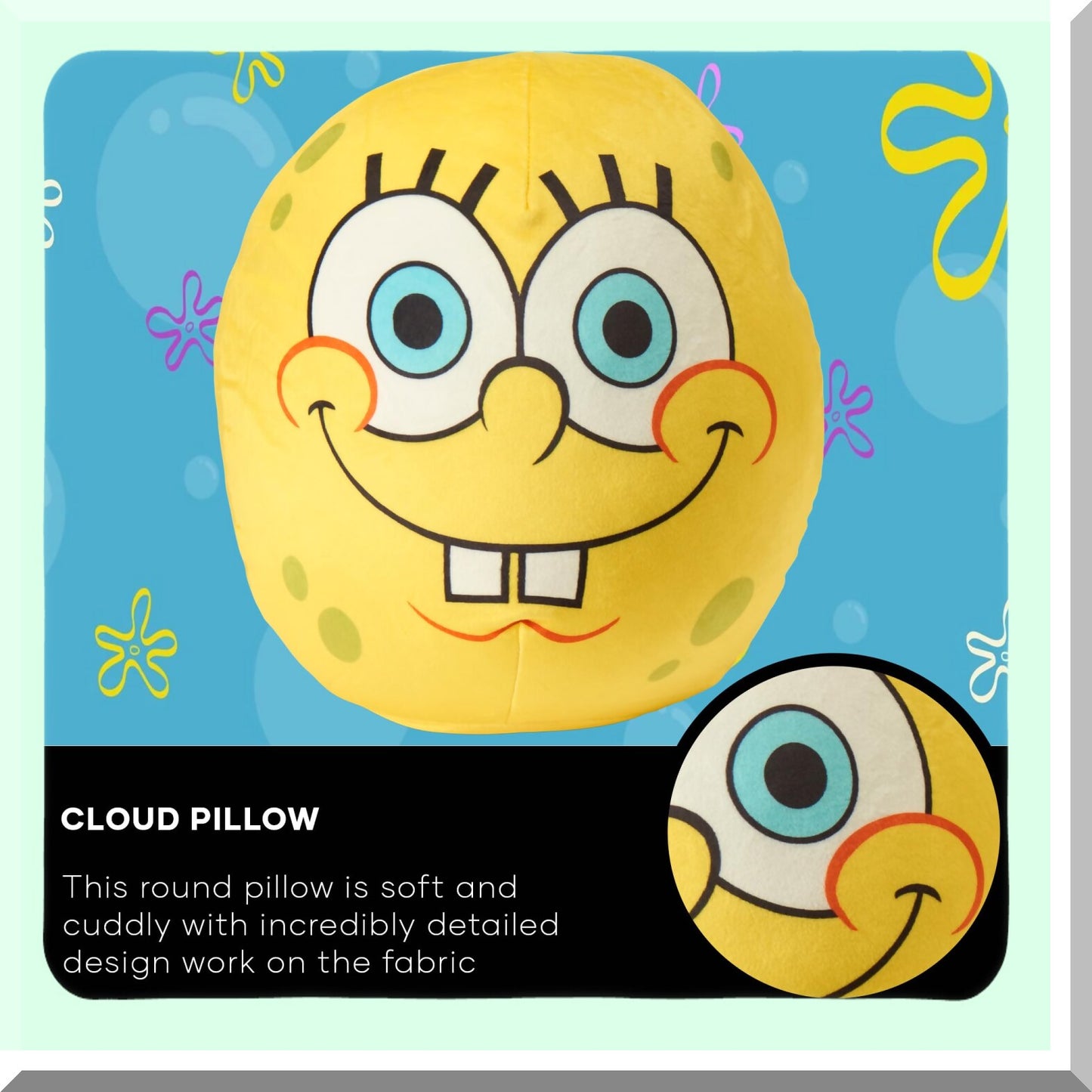 Cloud Comfort Sponge Pillow - 11 Inch Plush Cushion for Neck and Back Support, Hypoallergenic Spongebob Design, Single Pack for Ultimate Relaxation