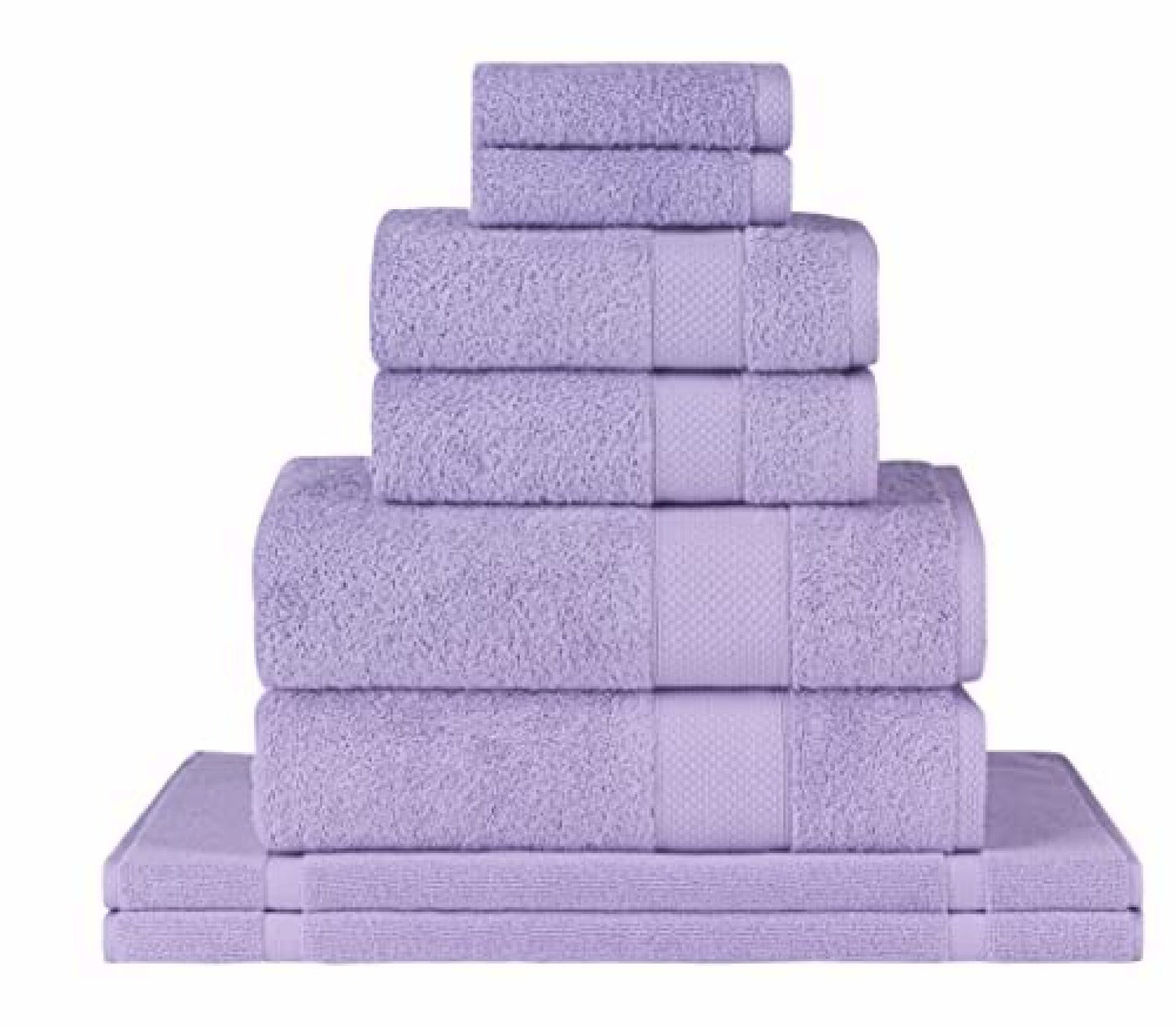 8-Piece Turkish Cotton Bathroom Towel Set Lilac