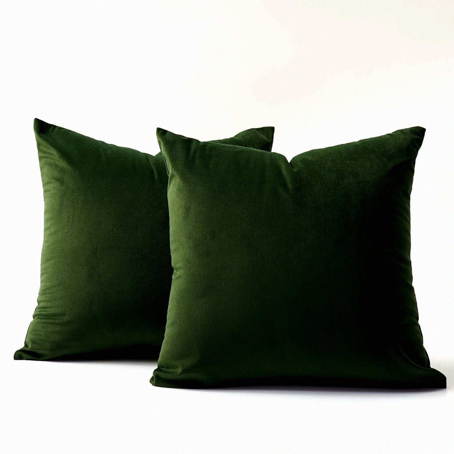 VelvetLux Army Green Pillow Covers - Set of 2 Decorative Throw Pillows for Bed & Couch. Soft Square Cushion Cases for Living Room. Luxury Accent Pillows.
