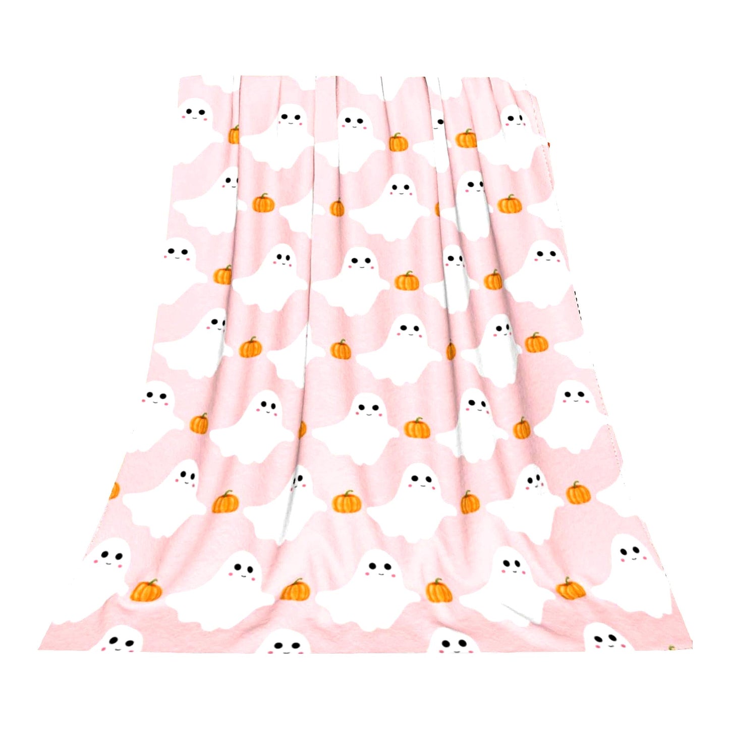 CozyGhost Pumpkin Throw Blanket - Warm, Lightweight, and Cute Pink Blanket for Couch, Sofa, Living Room, Travel, and Outdoor Use - Perfect for All Seasons, 40"x50""