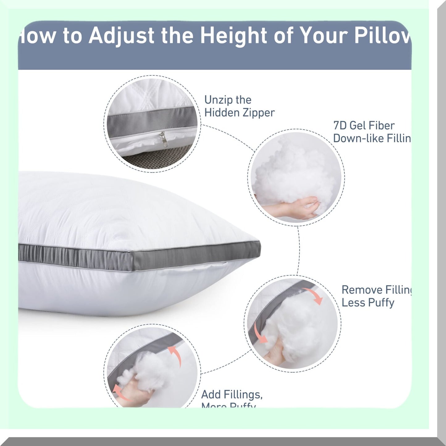 PlushDream Body Pillow - Premium Firm Long Pillow for Sleeping - Adjustable Side Support - Soft Fluffy Full Body Pillow 21 x 54