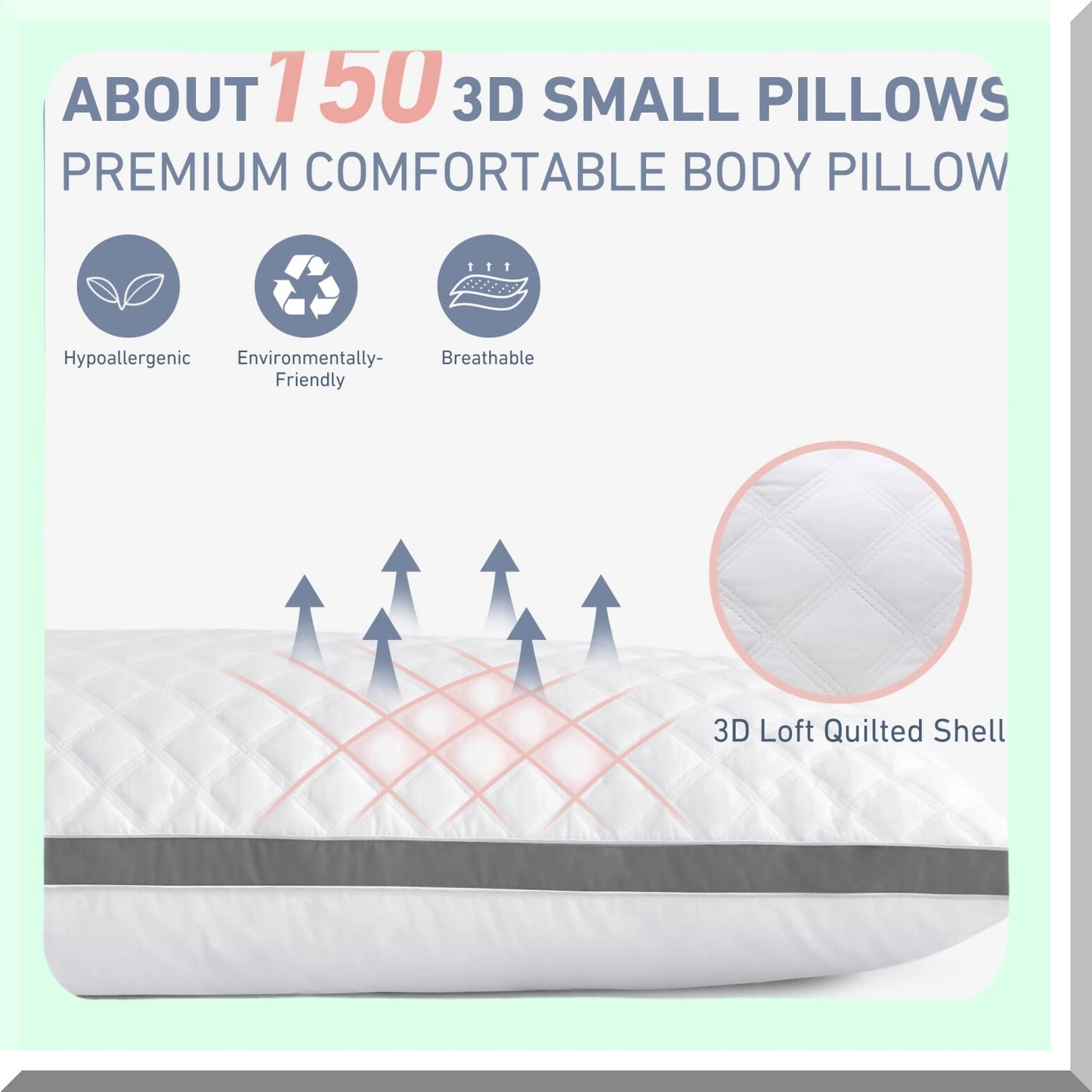 PlushDream Body Pillow - Premium Firm Long Pillow for Sleeping - Adjustable Side Support - Soft Fluffy Full Body Pillow 21 x 54