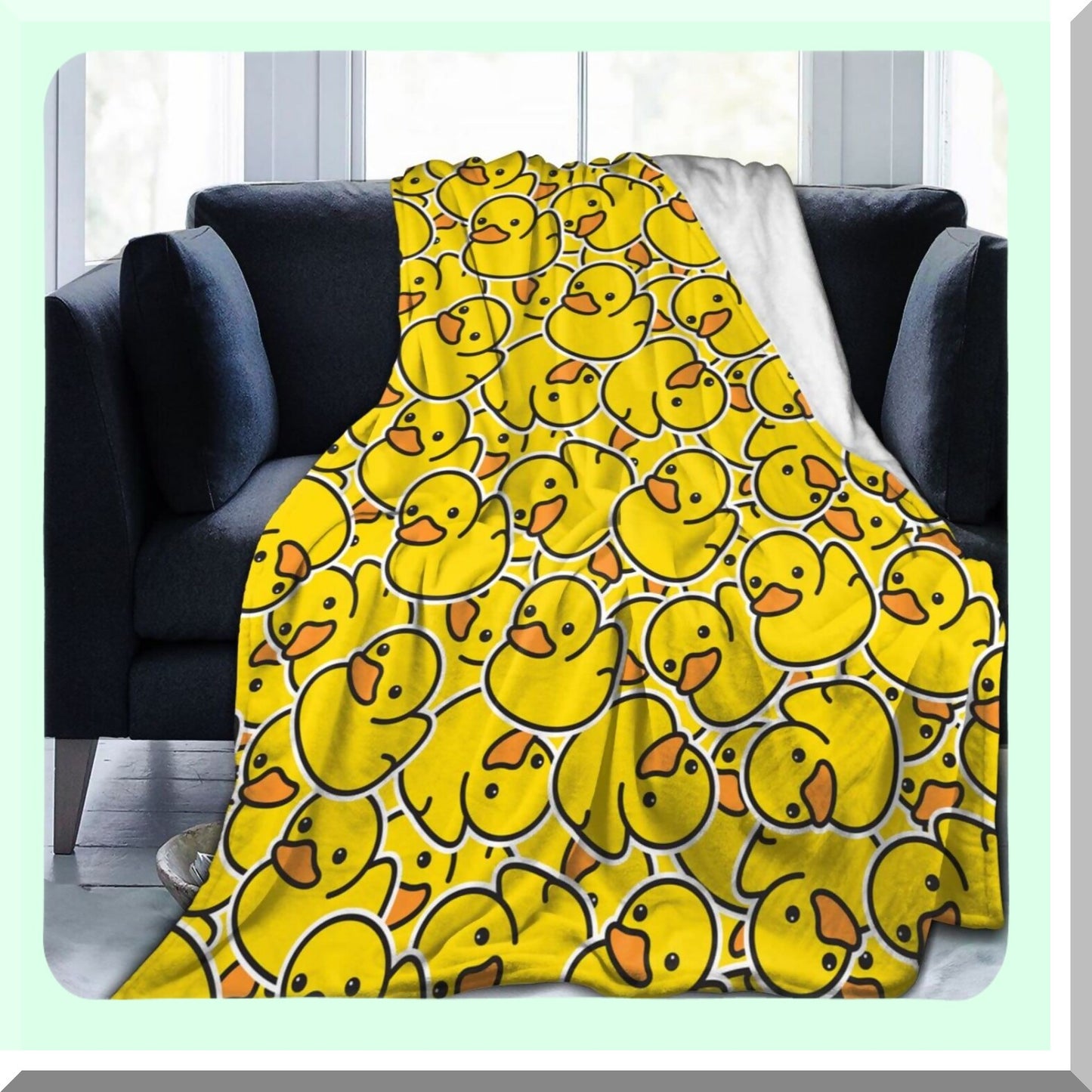 UltraSoft Yellow Duck Fleece Blanket - Cozy All-Season Throw for Bed, Chair, Car, Sofa, Couch - 60"x50""