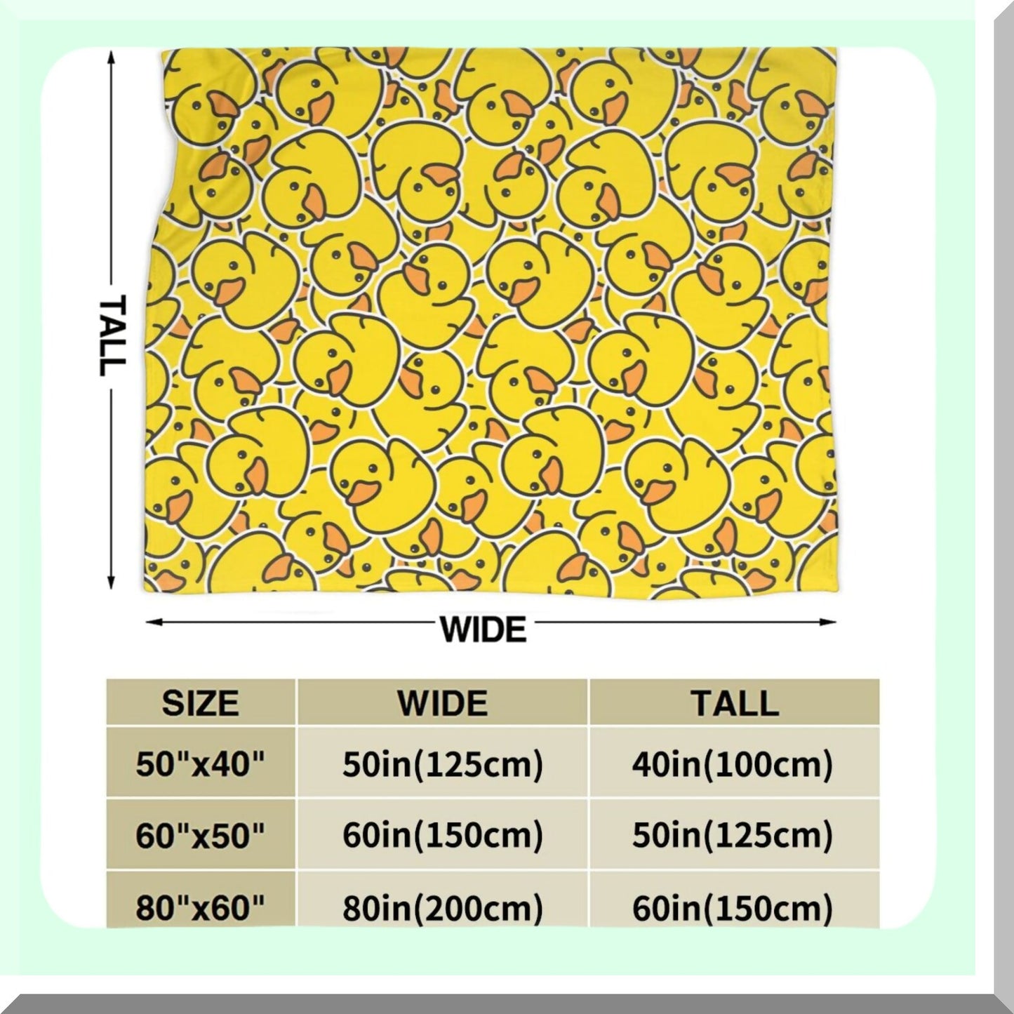 UltraSoft Yellow Duck Fleece Blanket - Cozy All-Season Throw for Bed, Chair, Car, Sofa, Couch - 60"x50""