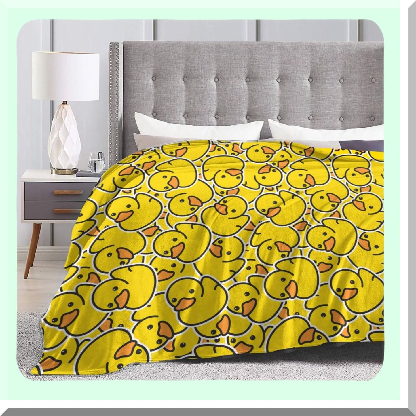 UltraSoft Yellow Duck Fleece Blanket - Cozy All-Season Throw for Bed, Chair, Car, Sofa, Couch - 60"x50""