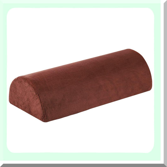 OrthoRelax Memory Foam Pain Relief Bolster Pillow - Neck, Back, Lumbar, Spine, Legs, Knee Support - Half-Moon Shape - Brown Color