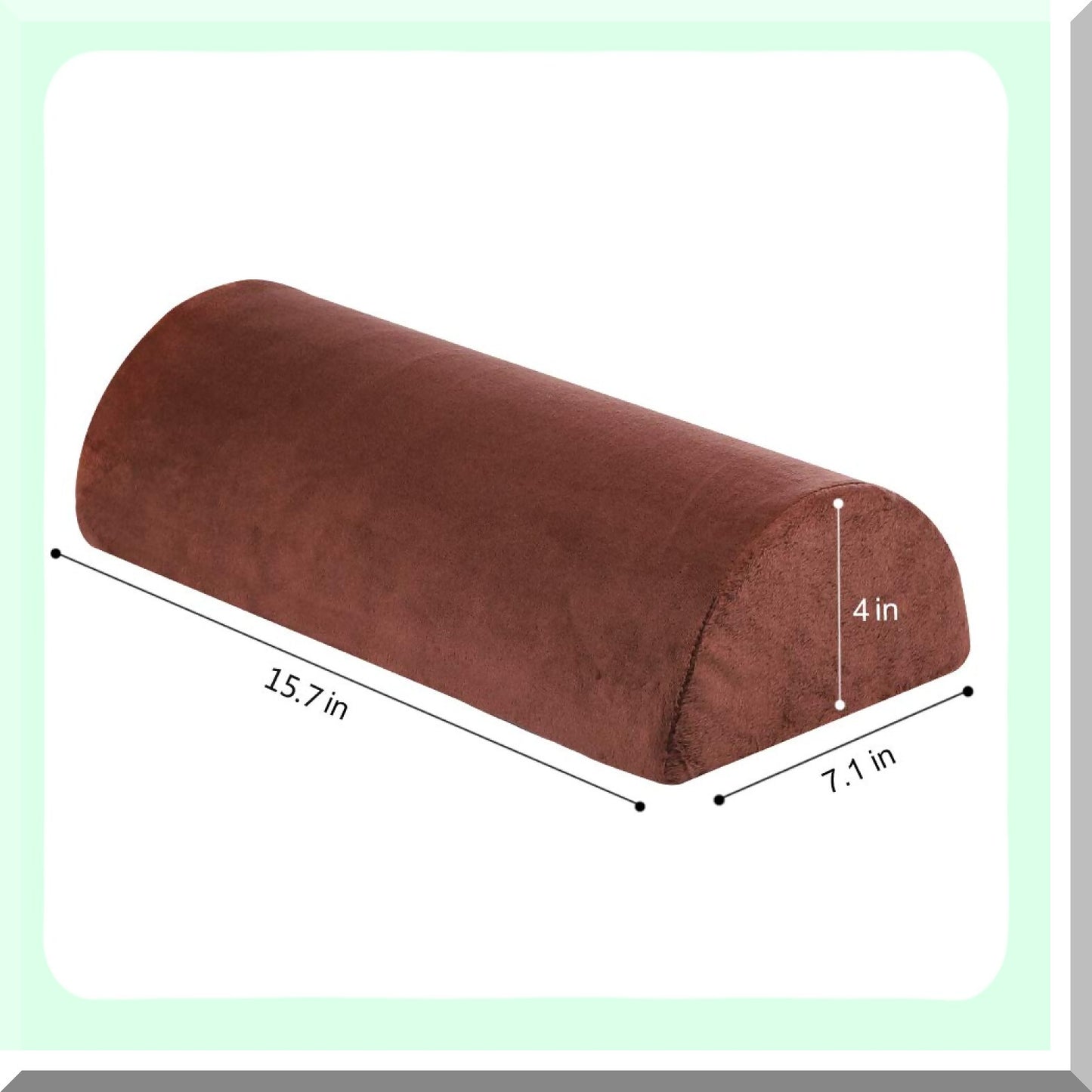 OrthoRelax Memory Foam Pain Relief Bolster Pillow - Neck, Back, Lumbar, Spine, Legs, Knee Support - Half-Moon Shape - Brown Color