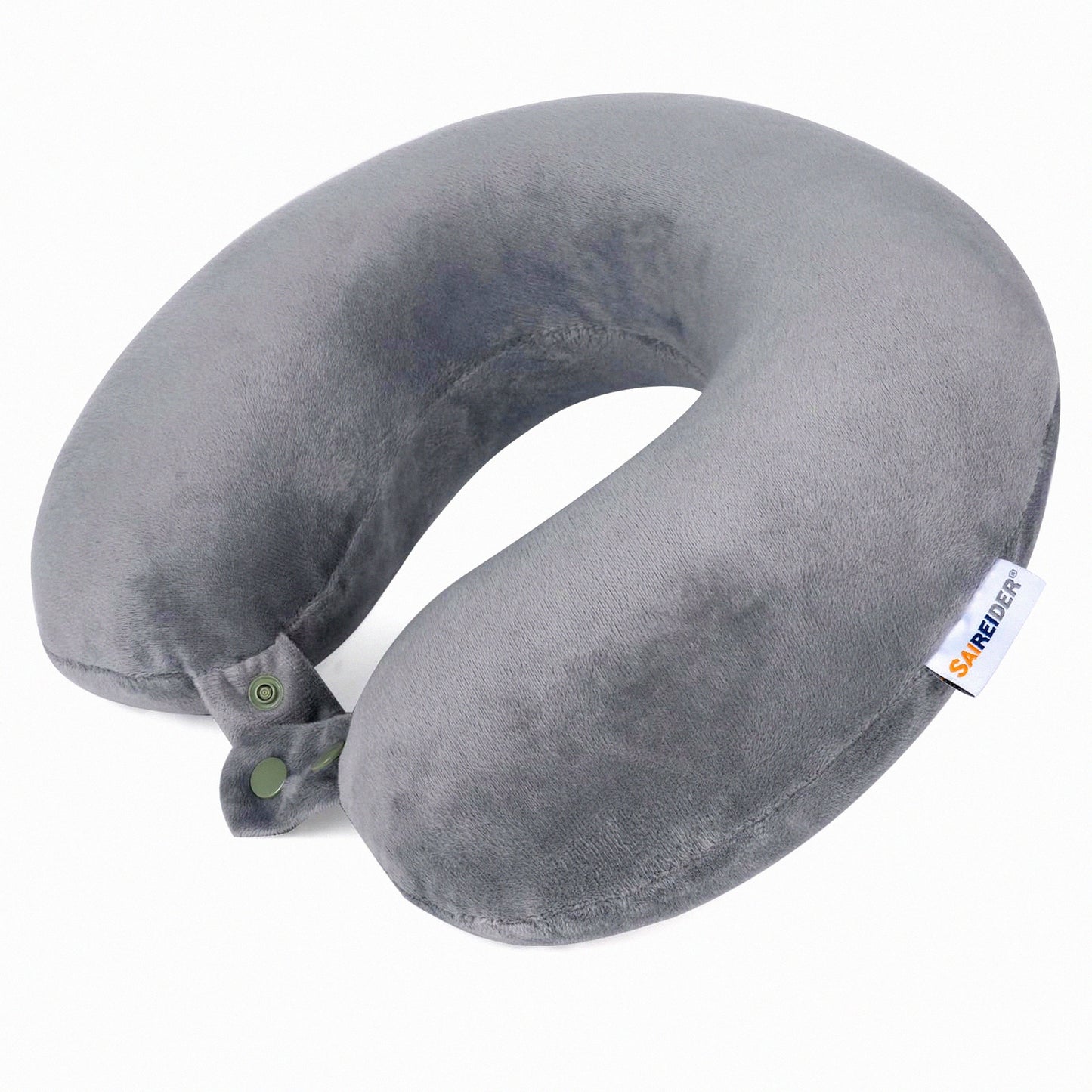 MemoryCloud Travel Pillow - Ultimate Comfort for Sleeping on Airplanes! 100% Pure Memory Foam Neck Pillow with Washable Cover in Grey. Fly in Style!