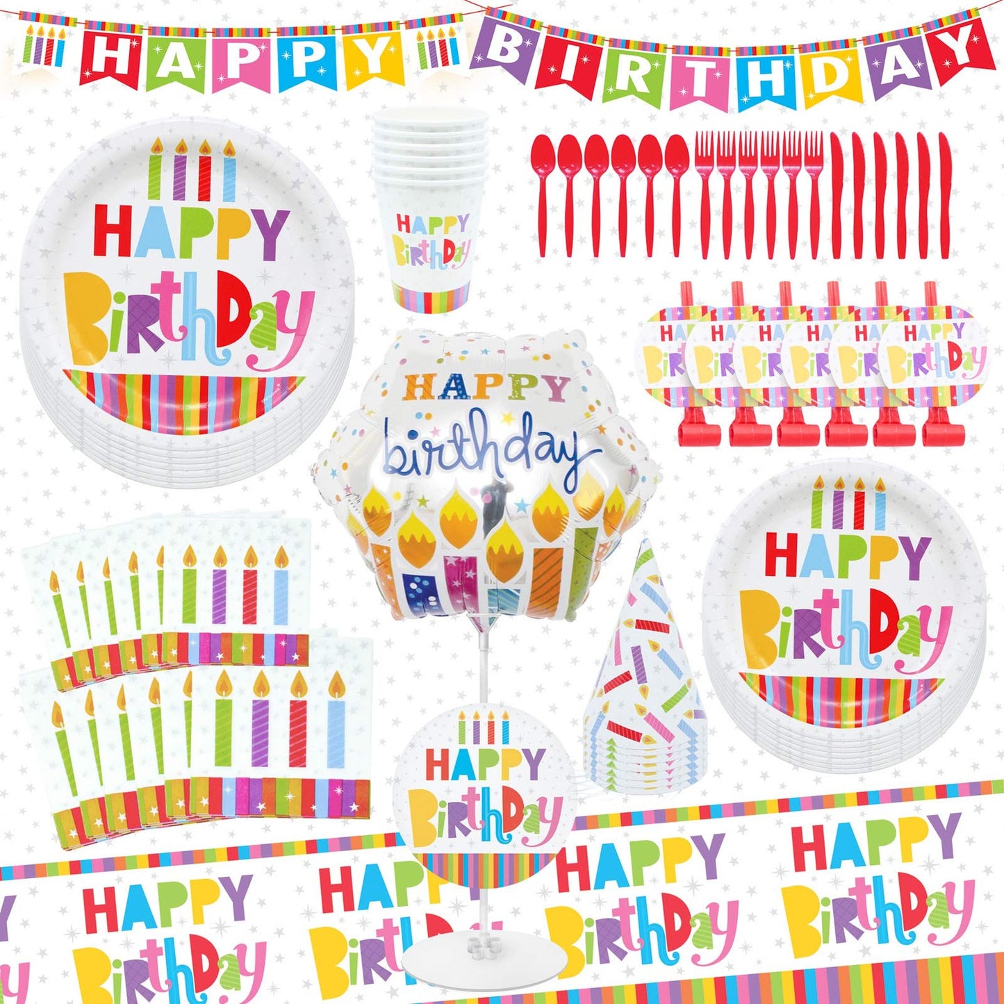 Premium 75Pcs Birthday Party Supplies Set for 6 Guests