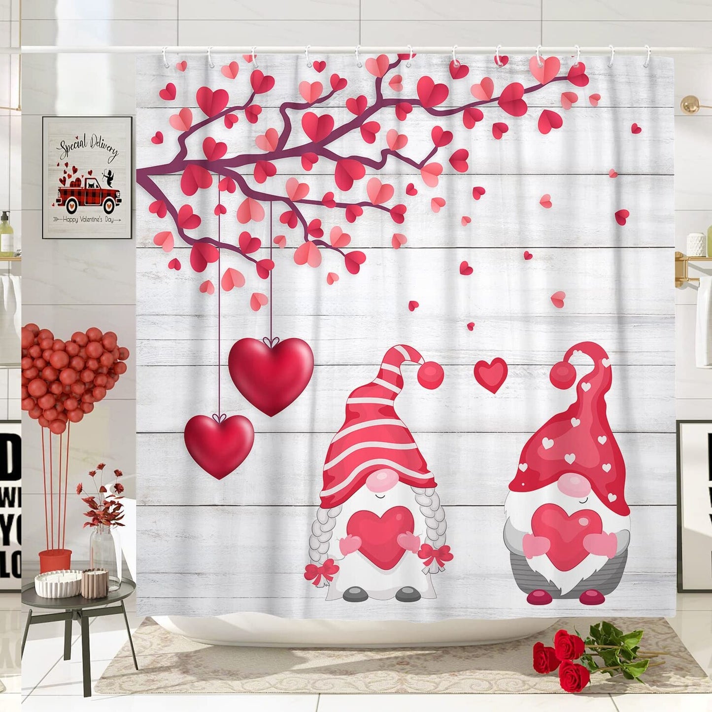 Gnome's Day Shower Curtain 72x72 inches