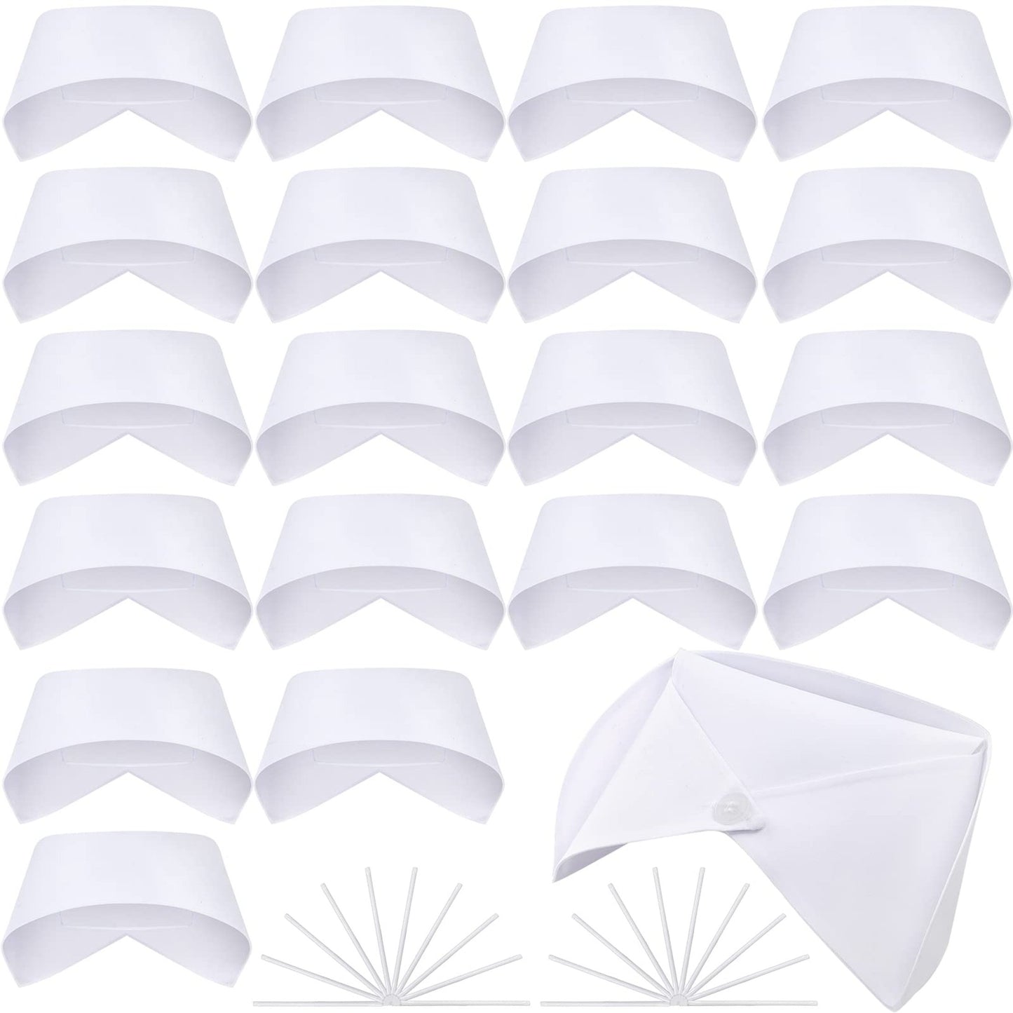 Nurse Hat Headband Set with Pins - Nursing School Graduation Accessories Kit for Dress up Party - White Nurse Cap Headwear Pack of 20