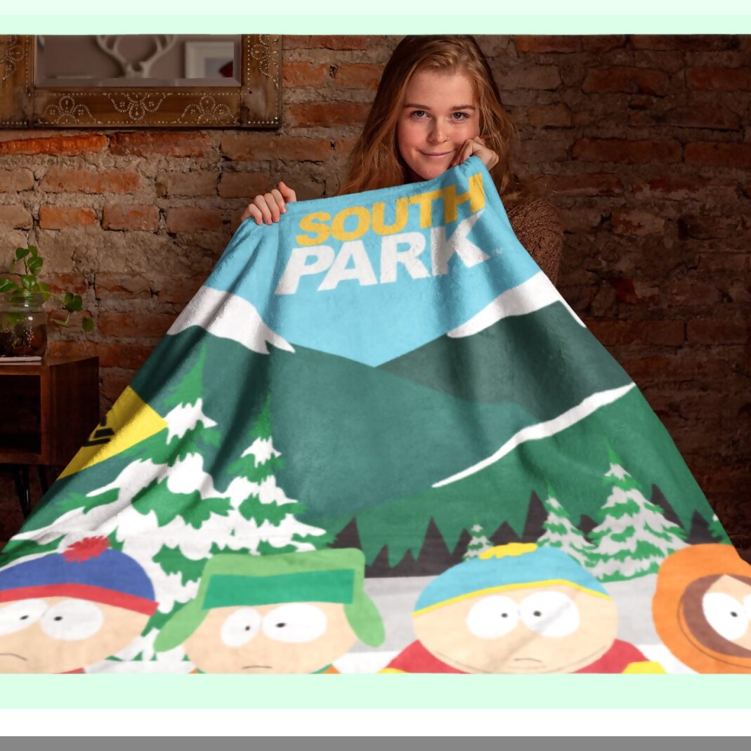 South Park Cozy Crew Throw Blanket - Stan, Kyle, Cartman & Kenny Edition